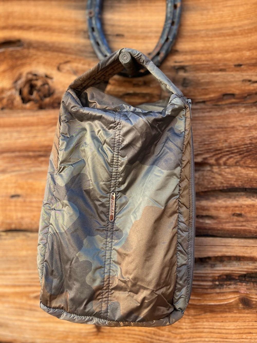 ANORAK | Camo Olive Green & Brown Toiletry Bag